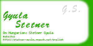 gyula stetner business card